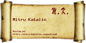 Mitru Katalin névjegykártya